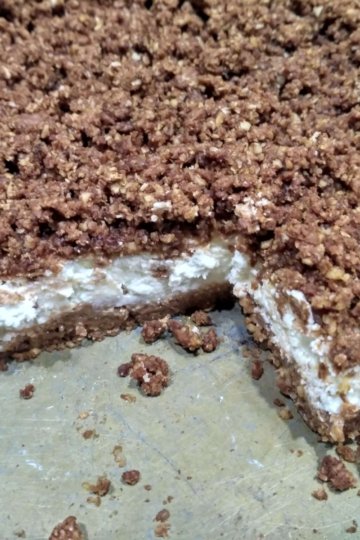 Strúhaný tvarohový koláč takmer bez cukru