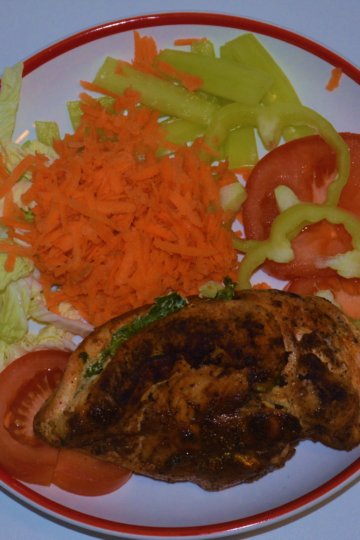 Kuracie prsia plnené špenátom so zeleninou