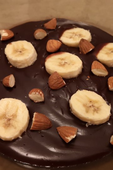 Čokoládový puding s mandľami