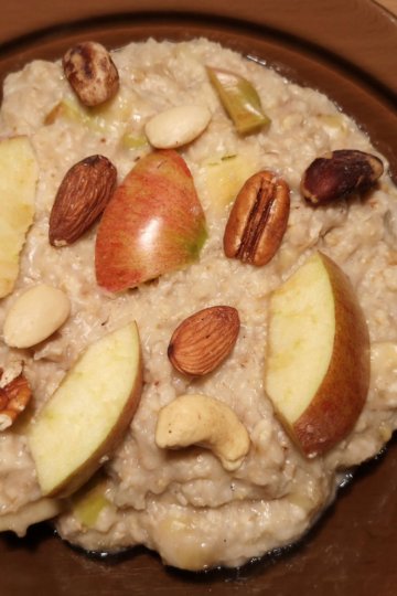 Vanilková pudingovo ovsená kaša s jablkami